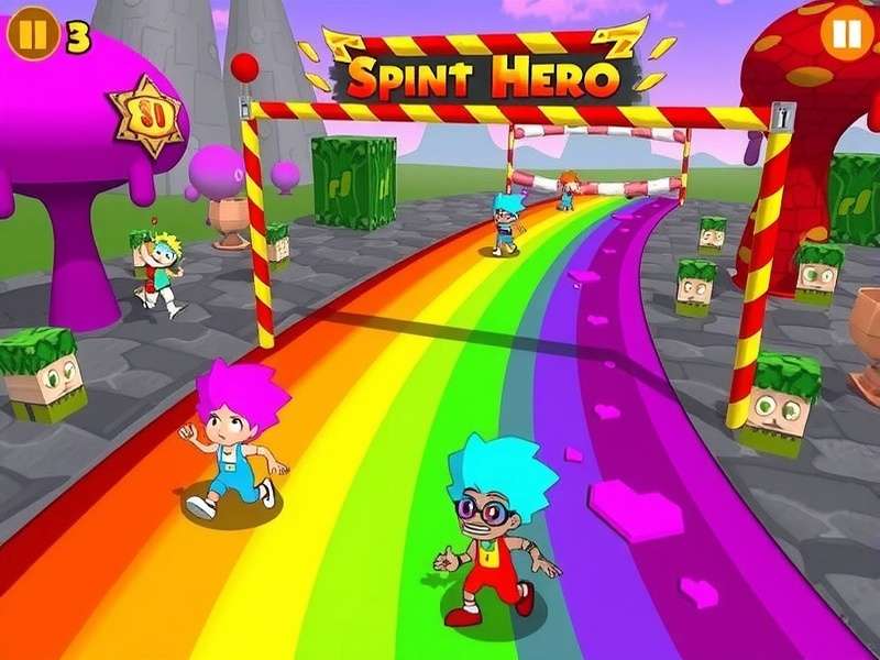 Holi Sprint Hero obstacle course showing colorful barriers